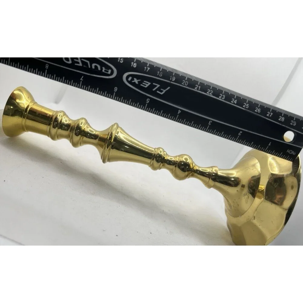 Single Polished Brass Candlestick Candle Holder 8.5
